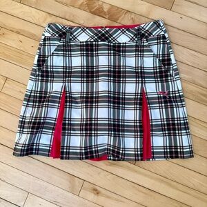 Puma Women's Plaid Sporty Mini Skirt with Pink Accents